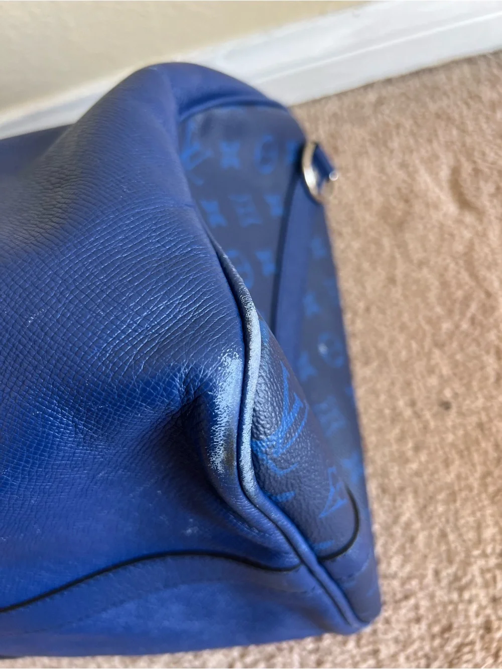 Louis Vuitton Blue Monogram Canvas Travel Duffle